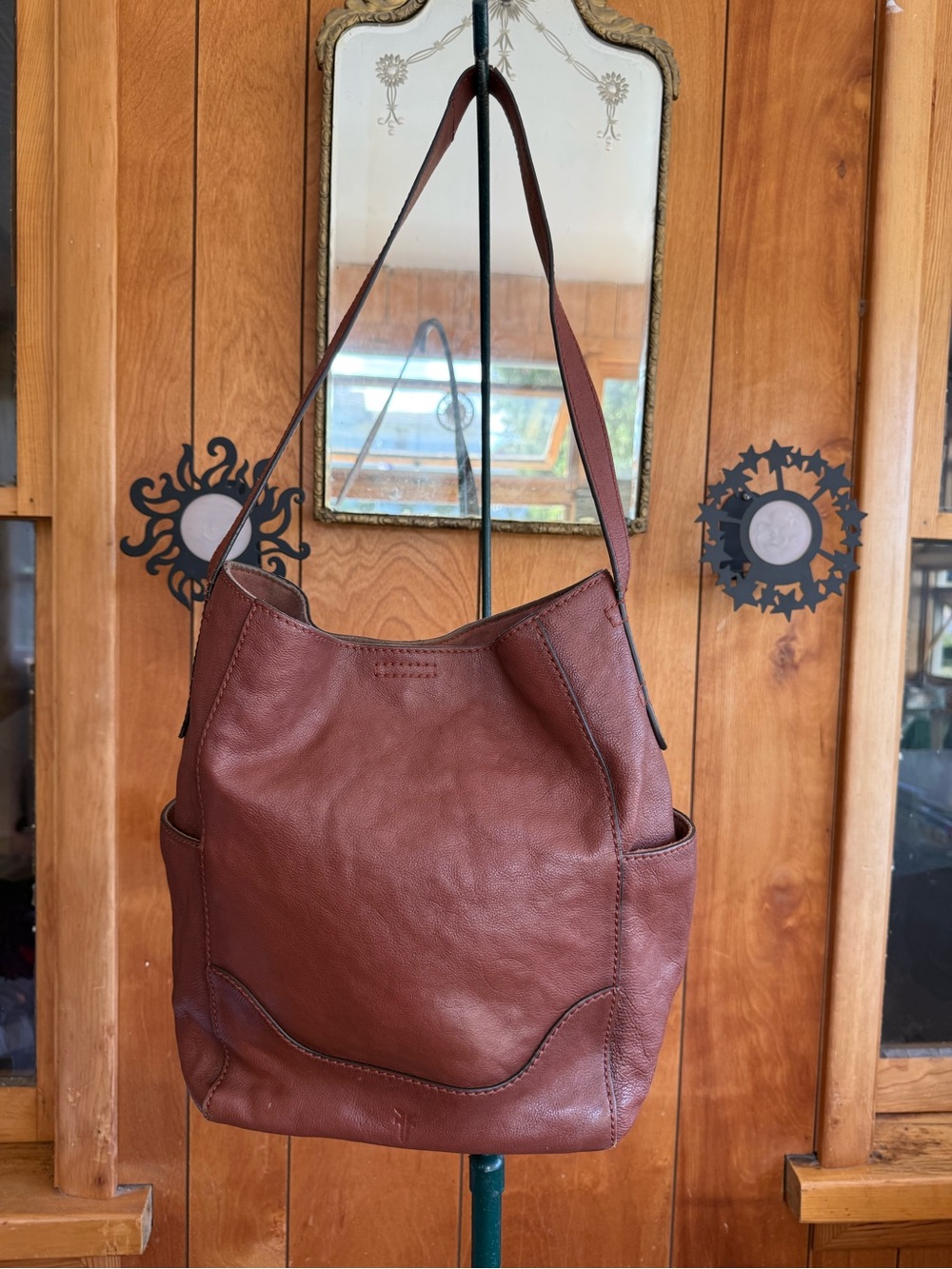 Frye Women's Cognac Brown Leather Purse Hobo Bag